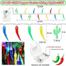 21FT [ 8 Modes & Timer ] Chili Pepper String Lights 40LED Fairy Lights Battery Operated for Indoor Outdoor Garden Pool Birthday Mexican Party Wedding Christmas Summer Tropical Decor by CozyNest Decor