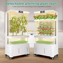 4-Tier Hydroponics Growing System Kit with 130 Pods, Lager Indoor Garden System with LED Grow Light, Automatic Quiet Water Circulation, Food-Grade PP Material Hydroponic Tower for Vegetables by GreenHaven Gardens