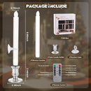 8 Pack Christmas Window Candles, Battery Operated with Timer Remote, LED with Candle Holders Suction Cups, Flickering for Christmas Decorations, Silver by GreenHaven Gardens