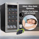 NutriChef PKCWC18 Slim Wine Fridge 18 Bottle Mini Beverage Chiller Adjustable Temp Control, 30x13x17 IN, Black by CozyNest Decor