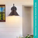 2 Pack Dusk to Dawn Outdoor Wall Light Fixtures Photocell Sensor, Exterior Sconce Light with Cast Hammered Aluminum Shade, Outside Wall Mount Lamp for House Patio Garage Entryway Doorway by CozyNest Decor
