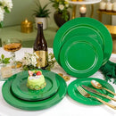 FLOWERCAT 60PCS Green Plates & St. Patrick's Day Plates - Heavy Duty Dark Green plates Disposable for St. Patrick's Party&Super Bowl- Include 30PCS 10.25" Dinner Plates & 30PCS 7.5" Dessert Plates by CozyNest Decor