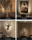 EZVALO Battery Powered LED Spotlight Indoor, Wireless Picture Lights with Remote,5500mAh Rechargeable Mini Display Light, Uplighting Indoor for Artwork Tree Painting Portrait (white-1Pack) by CozyNest Decor