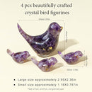 Crystal Bird Figurines, Resin Animal Statues, Miniature Decorative Gravel Birds, Home Decor (4PCS-Amethyst) by CozyNest Decor