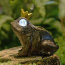 Garden Decor Statue Frog Prince,Solar Statue Decor Frog Prince,Resin Frogs Figurine with Solar Light for Patio,Balcony,Yard,Lawn Ornament,Perfect Garden Gift by GreenHaven Gardens