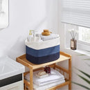 OIAHOMY Storage Basket, Woven Baskets for Storage, Cotton Rope Basket for toys,Towel Baskets for Bathroom - Pack of 3, Gradient Blue by CozyNest Decor