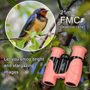 Pink Binoculars for Kids Ages 4-12, Durable & Lightweight Outdoor Telescope for Girls, Educational STEM Toy with Clear Vision, Adjustable Focus, Carry Bag (Perfect for Bird Watching, Camping, Travel) by TinyTreasures Baby Boutique