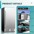 EUHOMY Beverage Refrigerator 15 Inch, Under Counter 127 Can Beverage Fridge with Stainless Steel Door, Beverage Cooler Built-in and Undercounter Drink Fridge - Soda Cola by CozyNest Decor