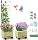Tomato Planter Box with Trellis, 62" Self Watering Planter Trellis for Climbing Plants Outdoor, Raised Garden Bed for Garden Vegetables Flowers Herbs Indoor Outdoor by GreenHaven Gardens