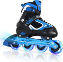 Nattork Blade Roller Skates for Boys with Light Up Wheel, Outdoor & Indoor Illuminating Black Inline Skates for Boys Little Kids Toddler Ages 5-8 4 5 6, Beginners by TinyTreasures Baby Boutique