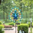 Outdoor Wind Spinner, Solar Garden Lights Metal Peacock Garden Decor,Solar Stake Lights Decorative for Patio Pathway Yard Decoration Mothers Day Ideal Gifts（Peacock Opens its Tail） by GreenHaven Gardens