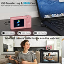 Upgrade Digital Camera, FHD 4K 44MP Autofocus Digital Point and Shoot Video Camera with 16X Zoom, 32GB SD Card, Compact Digital Camera Cheap for Teens Boys Girls Kids Pink Camera by TinyTreasures Baby Boutique