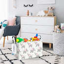 Rectangular Folding Laundry Basket,waterproof Canvas Basket,gift basket,Suitable for children's room,Office,Clothes,Toys Storage(Elephant calf) by TinyTreasures Baby Boutique
