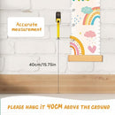 Personalized Name Growth Chart Wall Decor for Kids – Canvas Removable Height Chart Measuring Ruler 59" x 7.9" (Rainbows) by TinyTreasures Baby Boutique