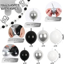 Black White and Gold Linking Balloons, 90PCS Black Gold and White Balloon Arch, Metallic Silver Quick Linked Connecting Balloon for Wedding Birthday Baby Shower Graduation New Year Party Decorations by CozyNest Decor
