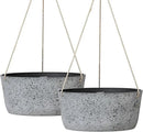 La Jolie Maison Large Hanging Planters - 12 Inch Outdoor Flower Pots, Rock Gray Hanging Garden Planters Set of 2 by CozyNest Decor