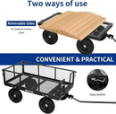 BILT HARD 10" Flat Free Tires Heavy Duty Garden Cart with 180° Rotating Handle and Removable Sides, 4 Cu.Ft 880 lbs Capacity Utility Steel Wagons for Outdoor, Yard by GreenHaven Gardens
