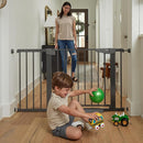 Cumbor 2 Pack 29.7-46" Baby Gate for Stairs, Mom's Choice Awards Winner-Auto Close Dog Gate for doorways, Easy Install Pressure Mounted Pet Gates indoor, Easy Walk Thru Wide Safety Gate for Dog, Black by TinyTreasures Baby Boutique
