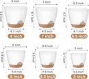 Plant Pots 8/7/6.5/6/5.5/5 Inch Self Watering Pots, Set of 6 Plastic Planters with Drainage Holes and Saucers,Plastic Flower Pots,Nursery Planting Pot for Indoor Out Door Plants（White） by GreenHaven Gardens