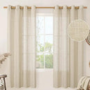 LAMIT Linen Curtains 72 inches Long for Living Room, Soft Thick Linen Semi Sheer Light Filtering Bronze Grommet Window Treatments Neutral Drapes for Bedroom, 2 Panels Set, 52 x 72 Inch by CozyNest Decor