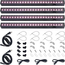 Barrina 1ft Grow Lights for Indoor Plants Full Spectrum, LED Grow Lamp with Black Cover, T5 Grow Light Strip, Under Cabinet Grow Light with Switch Cord, Plug and Play, Linkable, Pinkish White, 4 Packs by GreenHaven Gardens