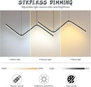 LED Modern Linear Pendant Lights, Dimmable LED Hanging Chandelier Fit Dining Room Kitchen Island, 3000K-6000K with Remote Contro Bright Light Fixture (Black, 47.2IN) by CozyNest Decor