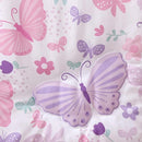 The Peanutshell 3 Piece Baby Crib Bedding Set for Girls - Newborn, Infant & Toddler Nursery Bed Set Decor with Fitted Crib Sheet, Dust Ruffle Comforter - Butterfly Song by TinyTreasures Baby Boutique