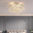 4-Lights Modern Flush Mount Ceiling Light Fixtures,Elegant Crystal Chandelier Pendant Ceiling Lamp for Bedroom,Living Room,Dining Room,Hallway H5.9 x W13.7 x L13.7 (Bulbs Not Included) Square by CozyNest Decor