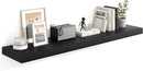 Heimlove 55 Inch Floating Shelves for Wall,10 Deep Large Black Wall Shelf with Heavy Duty Brackets,Wall Mounted Storage & Display Shelves for Bedroom,Living Room,Kitchen,Office by CozyNest Decor