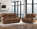 CANMOV Faux Leather Manual Recliner Sofa Set,Manual Reclining Sofa and Recliner Loveseat with Overstuffed Armrest for Living Room,Bedroom Furniture,Office,Nut Brown by CozyNest Decor