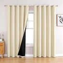 ChrisDowa 100% Blackout Curtains 84 inch Long for Bedroom with Black Liner, Extra Wide 2 Thick Layers Total Blackout Thermal Insulated Grommet Window Curtains 2 Panels Set (Light Beige, 60 x 84 Inch) by TinyTreasures Baby Boutique