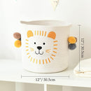 INough Toy Storage Baskets Cute Laundry Basket with Handles Dog Toy Storage Basket Durable Large Cotton Rope Storage Bins Home Organizer Solution for Office, Bedroom, Closet, Toys & Laundry (Lion) by TinyTreasures Baby Boutique
