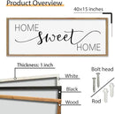 SRSZHIYUE Home Sweet Home Sign 40"x15" for Farmhouse Rustic Large Family Living Room Over Couch Modern Horizontal Wall Decor, Wood Framed Plaques Art Decorative (Wood) by CozyNest Decor