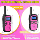 Wishouse Walkie Talkies for Kids Rechargeable Long Range,Xmas Birthday Gift for 4 5 6 7 8 9 Year Old Girls,Hiking Gear Camping Games Cool Toys with NOAA,SOS Siren,Lamp,Lanyards,Easy to Use,2 Pack by TinyTreasures Baby Boutique