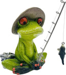 Frog Fishing Decor, Summer Garden Statues, Ocean Beach Decorations, Home Bookshelf Desktop Statues Shelves Bathroom Decorative Ornaments Gift (Frog Fishing) by CozyNest Decor