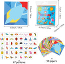 Origami Kit for Kids Ages 5-8 8-12, with Guiding Book, 98 Sheets Paper with 47 Patterns, DIY Art and Craft Projects, Beginners Children's Day Gift Boy Girl by TinyTreasures Baby Boutique