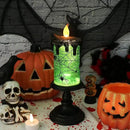 Eldnacele Halloween Snow Globe Candles Lighted Lamp, Battery Operated Spooky Spinning Water Glittering Tornado Candle Flameless Candles Table Centerpiece for Halloween Decoration Indoor(Spider) by CozyNest Decor