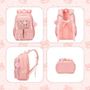 Kids Backpack for Girls School Bags for Middle School Students Book Bag for Elementary Primary Kawaii Ita Backpack, Pink and Beige by TinyTreasures Baby Boutique