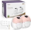 Nuliie Hands-Free Breast Pump, Wearable Breastfeeding Pump 4 Modes 9 Levels with 18/21/24MM Flange, Electric Breast Pump Portable, Replaced Pumping Accessories Included (Pink, 2 Packs) by TinyTreasures Baby Boutique