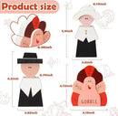 Amorita Fall Thanksgiving Decorations Wooden Turkey Pilgrim Couple Table Sign 3 Pcs Fall Thanksgiving Decor Standing Tabletop Sign Decor for Autumn Harvest - Z by CozyNest Decor