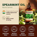 Kukka Spearmint Oil for Facial Hair - 4 Fl Oz - 100% Pure Natural Aromatherapy Spearmint Essential Oil for Skin & Hair Care, Diffuser, Bath Bombs, Soaps and Candles - Soap Making & DIY by CozyNest Decor