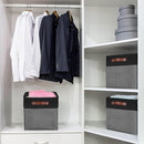 Collapsible Fabric Storage Cubes 11x11 Cube Storage Bins, 4 Pack Closet Baskets Box with Handles for Organizing, Shelf, Toys, Clothes, Home, Office, Nursery (Grey&Black) by TinyTreasures Baby Boutique