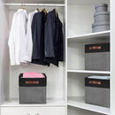 Collapsible Fabric Storage Cubes 11x11 Cube Storage Bins, 4 Pack Closet Baskets Box with Handles for Organizing, Shelf, Toys, Clothes, Home, Office, Nursery (Grey&Black) by CozyNest Decor