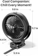 Koonie 10000mAh Battery Operated Misting Fan with Clip, Portable 8'' Mist Fan for Desk with Max. 48 Hours Runtime, 3Speeds, 2 Spray Modes, 200ML Tank for Golf Cart Home Office Travel Camping Stroller by TinyTreasures Baby Boutique
