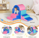 Lischwert Foam Climbing Blocks for Toddlers 1-3, 5pcs Soft Play Set with Tunnel Crawling Exploration Toys, Indoor Infant Safe Blocks for Baby Gym & Toddler Playground - Blue Pink by TinyTreasures Baby Boutique