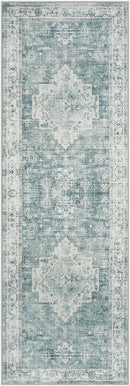 LIVEBOX Washable 2x6 Runner Rug for Bathroom, Non Slip Kitchen Mats for Floor Entryway, Boho Indoor Front Door Mat Low-Pile Runners for Hallways, Farmhouse Rugs for Bath Laundry, Blue by TinyTreasures Baby Boutique