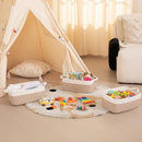 OIAHOMY 3 Pack Storage Baskets for Organizing, Woven Cotton Rope Basket for Shelves, Closet Organizer Bins with Handles, Rectangle Toy Organization, 13.78''×9.84''×5.5'', Brown & White by TinyTreasures Baby Boutique