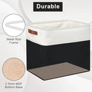 Large Fabric Storage Baskets | 50L Storage Bins, Decorative Linen Closet Baskets with Handles for Organizing, Shelf, Toys, Clothes, Home, Office, Nursery, 17x12x15Inches (Black&White) by CozyNest Decor