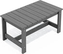 SERWALL Outdoor Coffee Table, HDPE Patio Coffee Table for Outside, Grey by CozyNest Decor