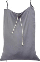 Linen Hanging Laundry Bag, Over The Door Laundry Hamper for Dirty Clothes, Drawstring Closure with Bottom Zipper, Gray by CozyNest Decor